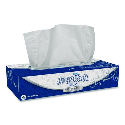 Image of Angel Soft® 4836014 Ps Ultra Facial Tissue, 2-Ply, White, 125 Sheets/box, 10 Boxes/carton