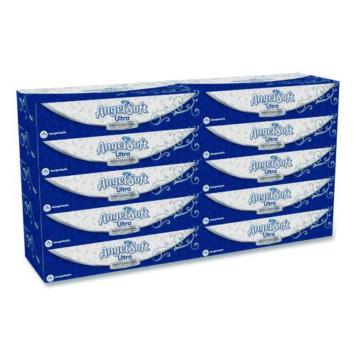 Image of Angel Soft® 4836014 Ps Ultra Facial Tissue, 2-Ply, White, 125 Sheets/box, 10 Boxes/carton