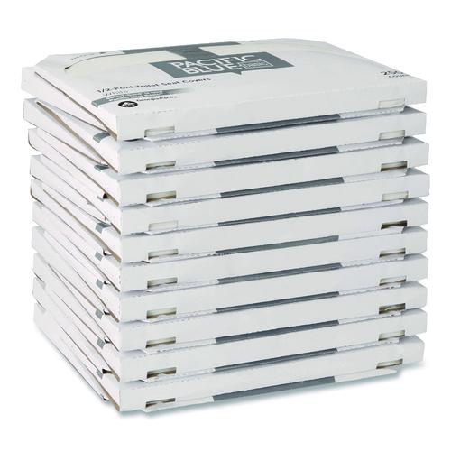 Image of Georgia Pacific® Professional 47046 Safe-T-Gard Half-Fold Toilet Seat Covers, 14.5 X 17, White, 250/pack, 20 Packs/carton