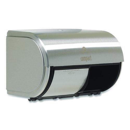 Image of Georgia Pacific® Professional 56798 Compact Coreless Side-by-Side Double Roll Tissue Dispenser, 10.13 x 6.75 x 7.13, Stainless Steel