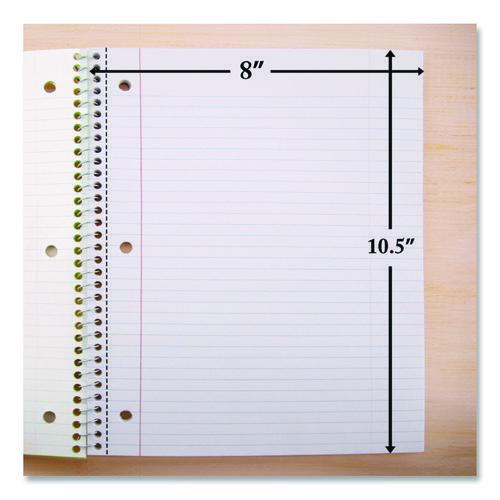 Image of BAZIC® Products BAZ538 Spiral Notebooks, 1-Subject, Wide/Legal Rule, Randomly Assorted Cover Color, (70) 10.5 x 8 Sheets