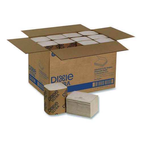 Image of Dixie® 32019 Interfold Napkin Refills 2-Ply, 6.5 X 5 Folded, Brown, 6,000/carton