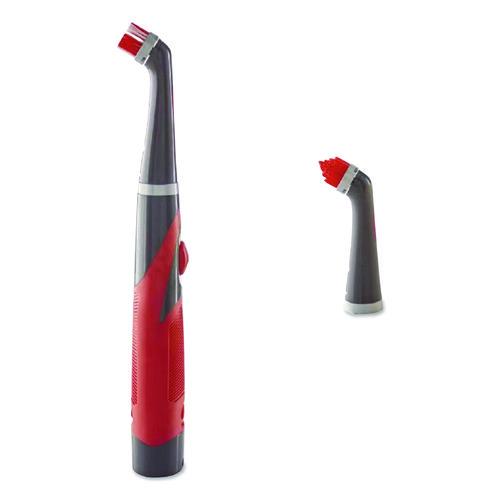 Image of Rubbermaid® 2057486 Reveal Power Scrubber, Red/White Nylon Bristles, 1.73" Brush, Red Plastic Handle