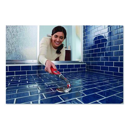 Image of Rubbermaid® 2057486 Reveal Power Scrubber, Red/White Nylon Bristles, 1.73" Brush, Red Plastic Handle