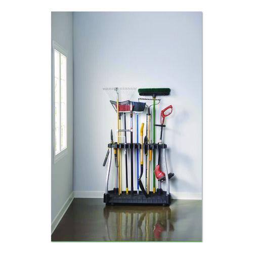 Image of Rubbermaid® 2140834 FastTrack Garage Tool Tower Rack, Plastic, Holds Up to 40 Tools, 38" x 20.5" x 34.4", Black