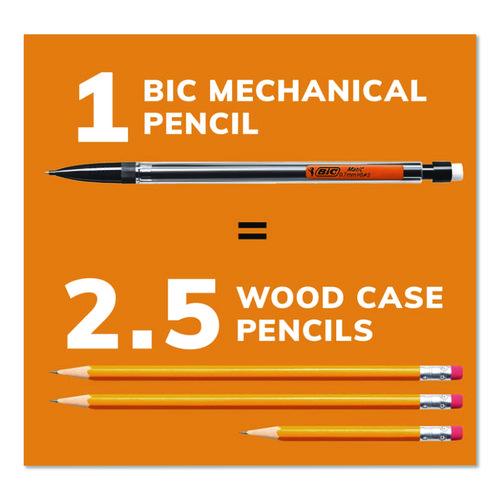 Image of BIC® MPP40MJ-BLK Xtra Smooth Mechanical Pencil, 0.7 mm, HB (#2), Black Lead, Clear Barrel, 40/Pack
