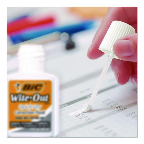 Image of BIC® WOFQDP24-A-WHI Wite-Out Quick Dry Correction Fluid, Foam Brush Tip Applicator, 0.68 oz Bottle, White, 2/Pack