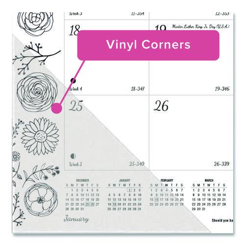 Image of Blueline® Monthly Desk Pad Calendar, DoodlePlan Coloring Pages, 22 x 17, Black Binding, Clear Corners, 12-Month (Jan to Dec): 2025
