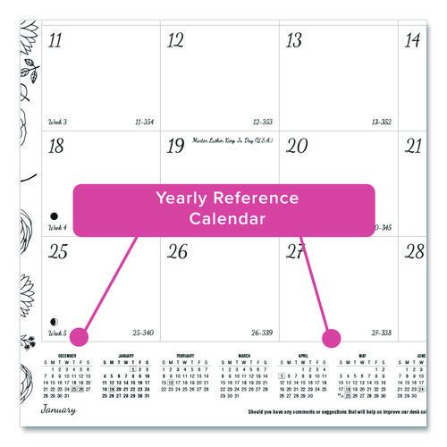 Image of Blueline® Monthly Desk Pad Calendar, DoodlePlan Coloring Pages, 22 x 17, Black Binding, Clear Corners, 12-Month (Jan to Dec): 2025