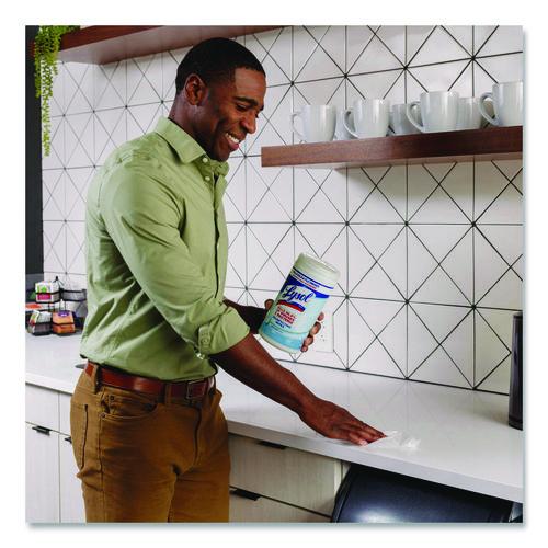 Image of LYSOL® Brand 19200-89346 Disinfecting Wipes, 1-Ply, 7 x 7.25, Crisp Linen, White, 80 Wipes/Canister, 6 Canisters/Carton