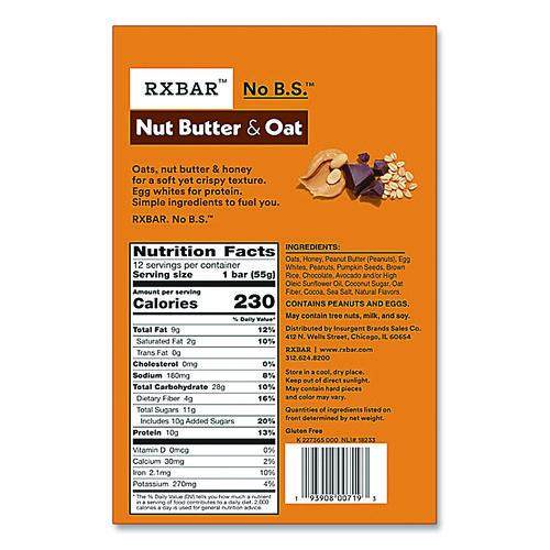 Image of A.M. RXBAR® KEE00718 Gluten-Free Peanut Butter Dark Chocolate Protein Bar, 1.9 oz Bar, 12/Box