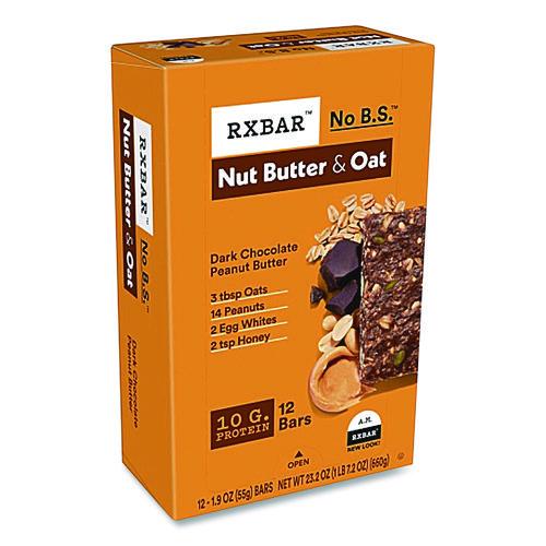 Image of A.M. RXBAR® KEE00718 Gluten-Free Peanut Butter Dark Chocolate Protein Bar, 1.9 oz Bar, 12/Box