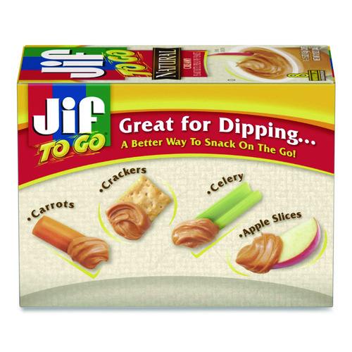 Image of Jif To Go® SMU99266 Spreads, Natural Creamy Peanut Butter, 1.5 oz Cup, 8/Box
