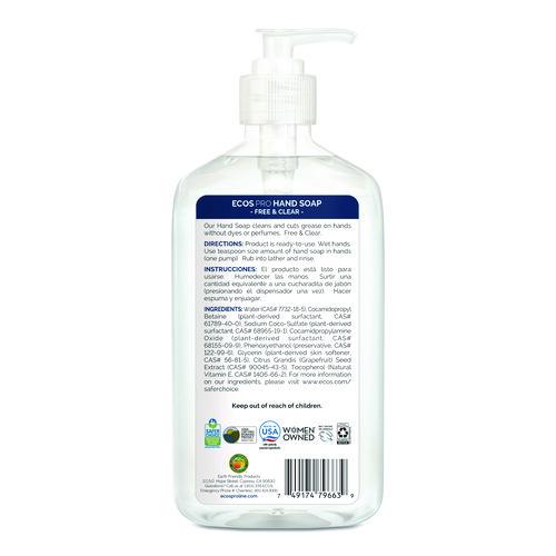 Image of ECOS® PRO PL9663/6 Liquid Hand Soap, Free and Clear Scent, 17 oz