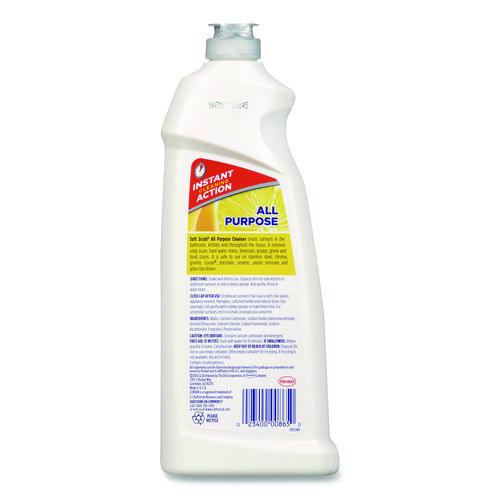 Image of Soft Scrub® 0 23400 07224 8 All Purpose Cleanser, Lemon Scent, 24 oz Bottle, 8/Carton