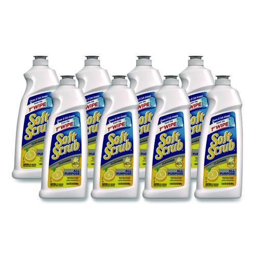 Image of Soft Scrub® 0 23400 07224 8 All Purpose Cleanser, Lemon Scent, 24 oz Bottle, 8/Carton