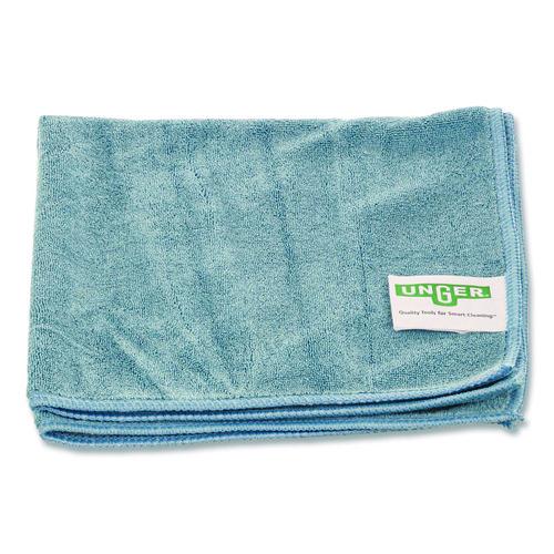 Image of Unger® MF40B SmartColor MicroWipes 4000, Heavy-Duty, Microfiber, 16 x 15, Blue, 10/Pack
