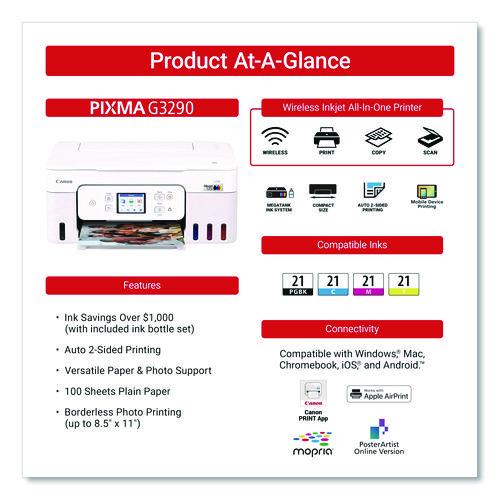 Image of Canon® 6706C022 MegaTank PIXMA G3290 All-in-One Wireless Inkjet Printer,  Copy/Print/Scan