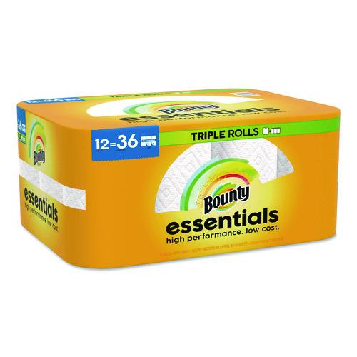 Image of Bounty® 80811697 Essentials Select-A-Size Kitchen Roll Paper Towels, 2-Ply, 5.9 x 11, White, 162 Sheets/Triple Roll, 12 Rolls/Carton