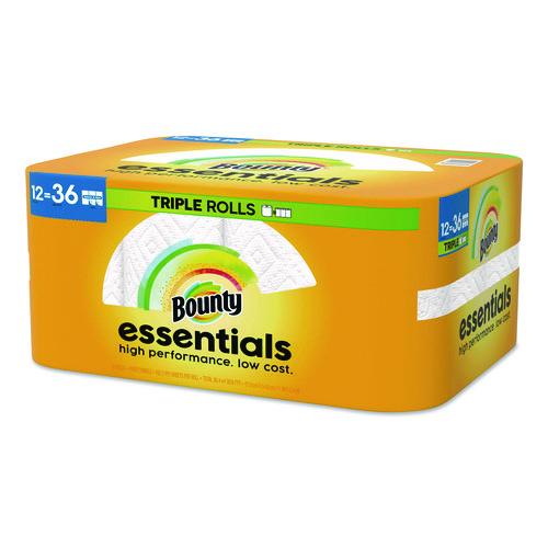 Image of Bounty® 80811697 Essentials Select-A-Size Kitchen Roll Paper Towels, 2-Ply, 5.9 x 11, White, 162 Sheets/Triple Roll, 12 Rolls/Carton