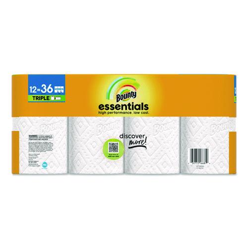 Image of Bounty® 80811697 Essentials Select-A-Size Kitchen Roll Paper Towels, 2-Ply, 5.9 x 11, White, 162 Sheets/Triple Roll, 12 Rolls/Carton