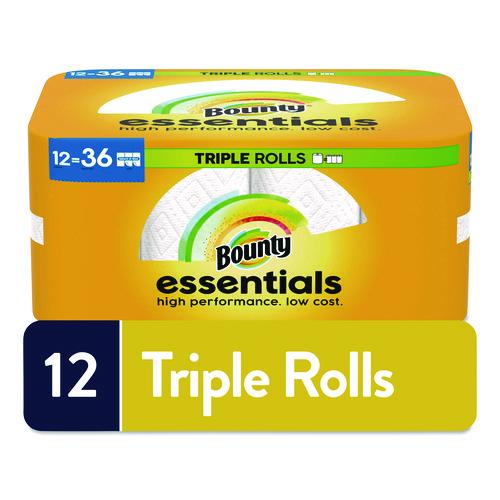 Image of Bounty® 80811697 Essentials Select-A-Size Kitchen Roll Paper Towels, 2-Ply, 5.9 x 11, White, 162 Sheets/Triple Roll, 12 Rolls/Carton