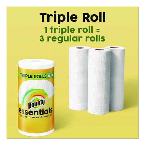 Image of Bounty® 80811697 Essentials Select-A-Size Kitchen Roll Paper Towels, 2-Ply, 5.9 x 11, White, 162 Sheets/Triple Roll, 12 Rolls/Carton