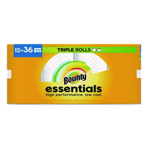 Image of Bounty® 80811697 Essentials Select-A-Size Kitchen Roll Paper Towels, 2-Ply, 5.9 x 11, White, 162 Sheets/Triple Roll, 12 Rolls/Carton