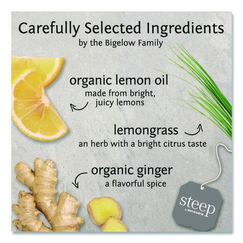 Image of BigelowÂ® Steep Cafe Organic Herbal Tea, Lemon Ginger, 50 Bags/carton