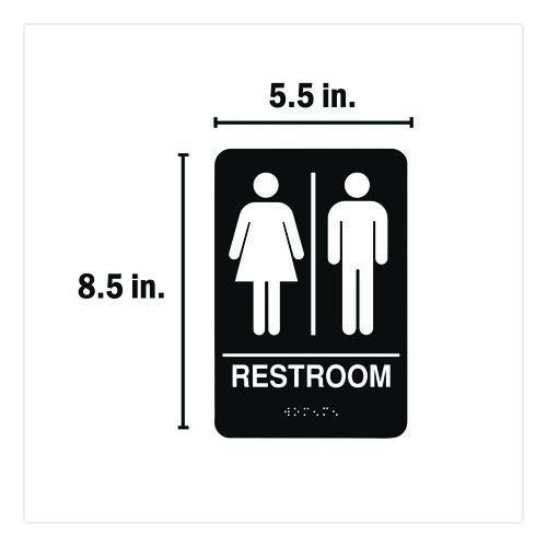 Image of COSCO 098096 Indoor Restroom Door Sign, Unixex 5.5 X 8.5, Black/white