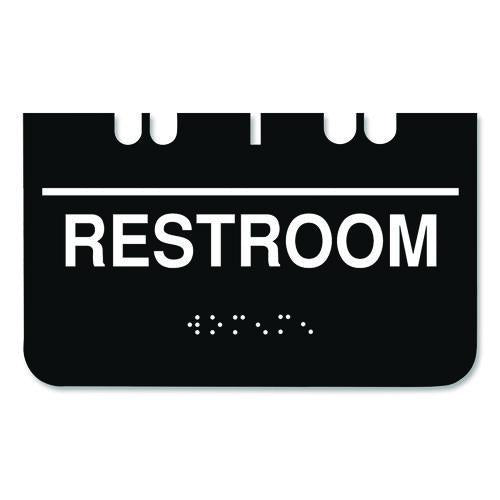 Image of COSCO 098096 Indoor Restroom Door Sign, Unixex 5.5 X 8.5, Black/white