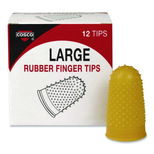 Image of COSCO 098130 Fingertip Pads, Size 12, Large, Amber, 12/Pack