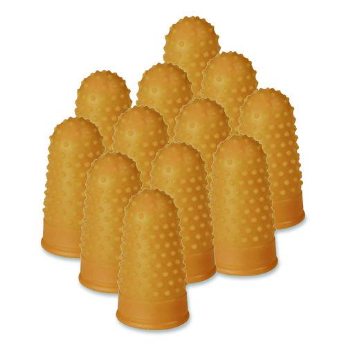 Image of COSCO 098130 Fingertip Pads, Size 12, Large, Amber, 12/Pack