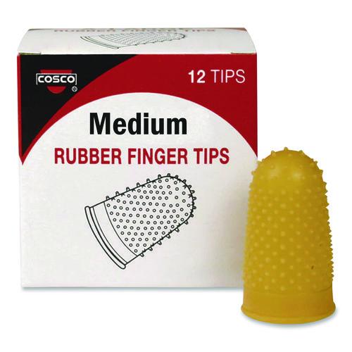 Image of COSCO 098173 Fingertip Pads, Size 11.5, Medium, Amber, 12/Pack