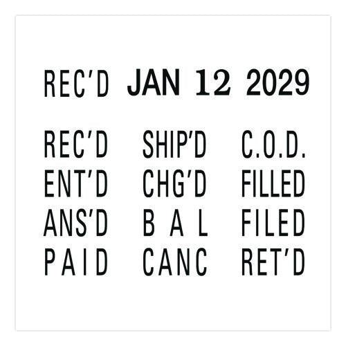 Image of COSCO 2000PLUS® 011029 Classic Line Message Dater, 5 Years, 12 Phrases, 1.75 X 0.18, Black Ink