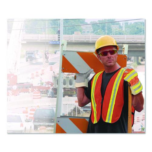 Image of PIP 300-EVOR-POR Hook and Loop Safety Vest, One Size Fits Most, Hi-Viz Orange with Yellow Prismatic Tape
