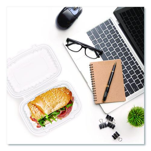 Image of Dart® 69PPHT1 Microwaveable Hinged Containers, ProPlanet Seal, 6.5 x 9 x 3, Clear, Plastic, 300/Carton