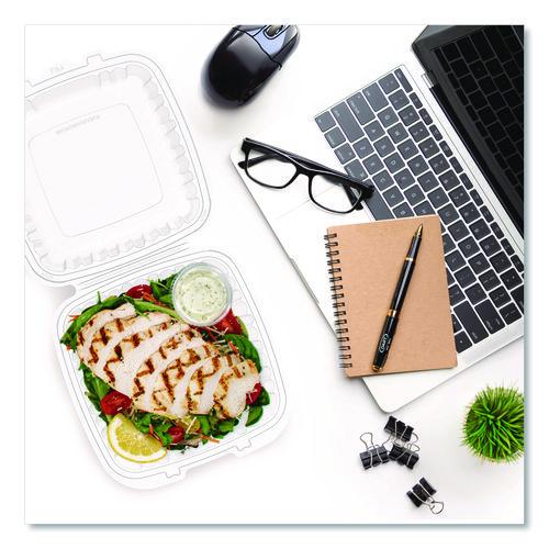 Image of Dart® 90PPHT1 Microwaveable Hinged Containers, ProPlanet Seal, 9 x 8.75 x 3, Clear, Plastic 150/Carton