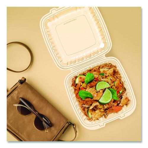 Image of Dart® 90PPHT1 Microwaveable Hinged Containers, ProPlanet Seal, 9 x 8.75 x 3, Clear, Plastic 150/Carton