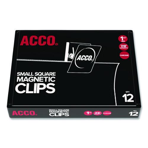 Image of ACCO A7072131A Magnetic Clips, 0.88" Jaw Capacity, Silver, 12/Pack
