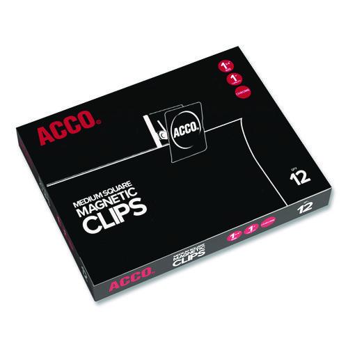 Image of ACCO Magnetic Clip, 1" Jaw Capacity, Silver, 12/Pack