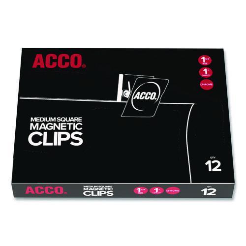 Image of ACCO Magnetic Clip, 1" Jaw Capacity, Silver, 12/Pack