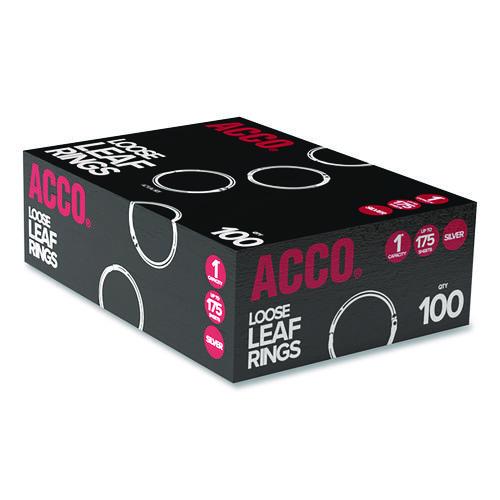 Image of ACCO A7072202A Metal Book Rings, 1" Diameter, 100/Box