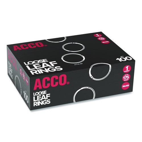 Image of ACCO A7072202A Metal Book Rings, 1" Diameter, 100/Box