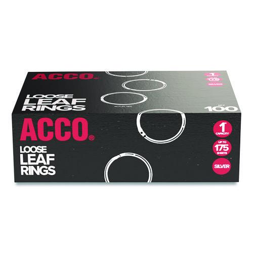 Image of ACCO A7072202A Metal Book Rings, 1" Diameter, 100/Box