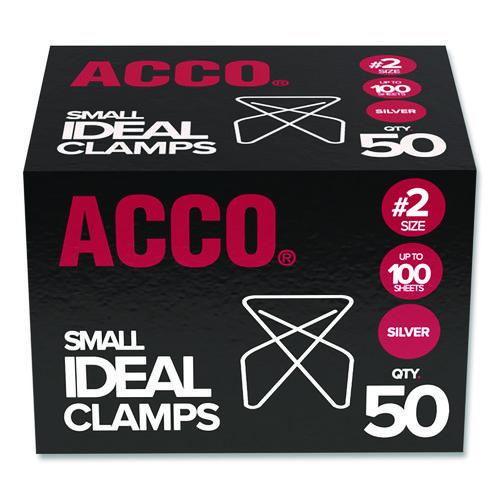 Image of ACCO Ideal Clamps, #2, Smooth, Silver, 50/Box