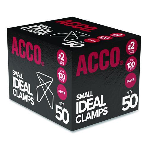Image of ACCO Ideal Clamps, #2, Smooth, Silver, 50/Box
