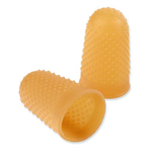Image of SwinglineÂ® Rubber Finger Tips, 13 (large), Amber, Dozen