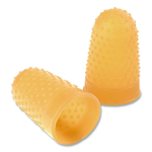 Image of Swingline® S7054035C Rubber Finger Tips, 11 1/2 (medium), Amber, Dozen