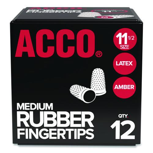 Image of Swingline® S7054035C Rubber Finger Tips, 11 1/2 (medium), Amber, Dozen